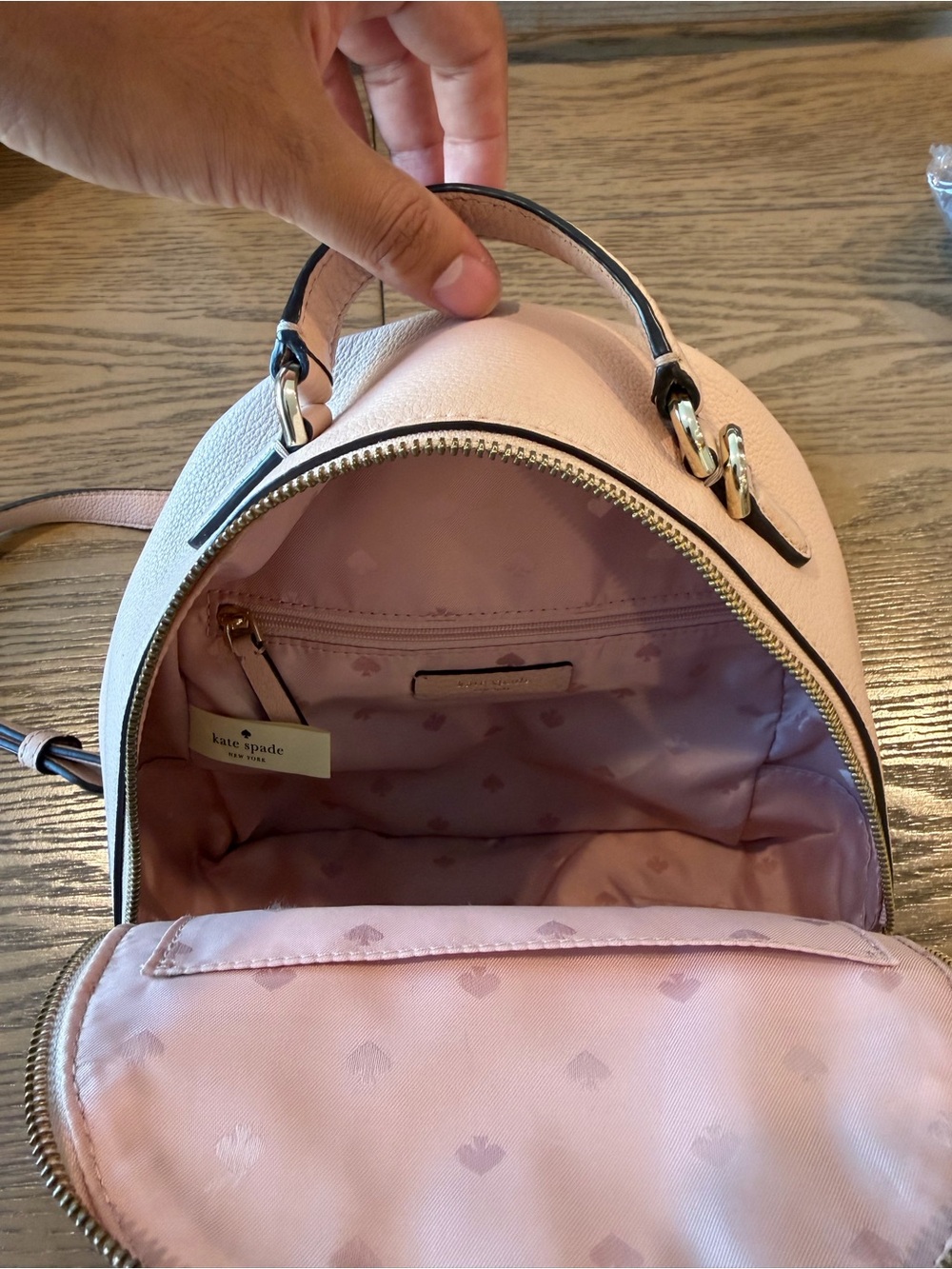 Kate Spade New York Blush Pink Pebbled Leather Mini Backpack - Picture 4 of 4
